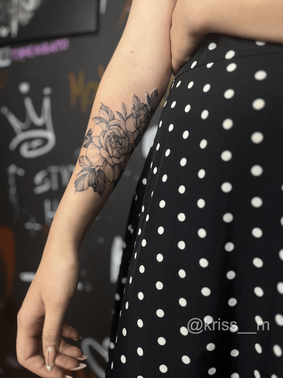 тату квітки, тату рози, тату майстер kriss__m, Умань