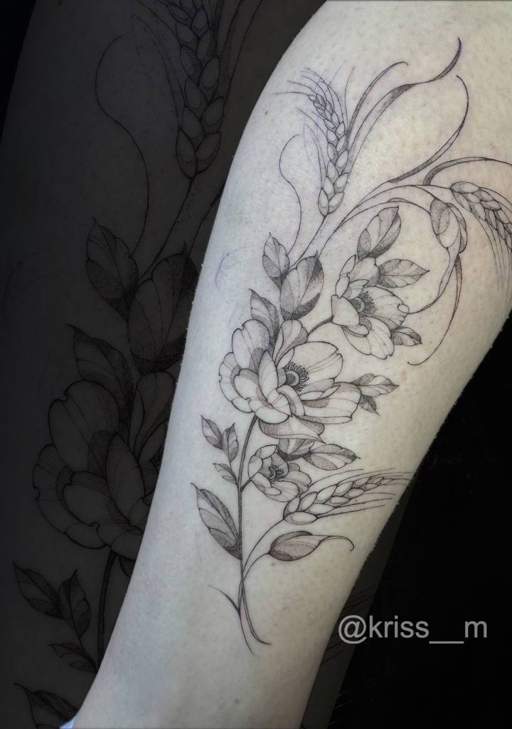 тату квітка, тату майстер kriss__m, Умань